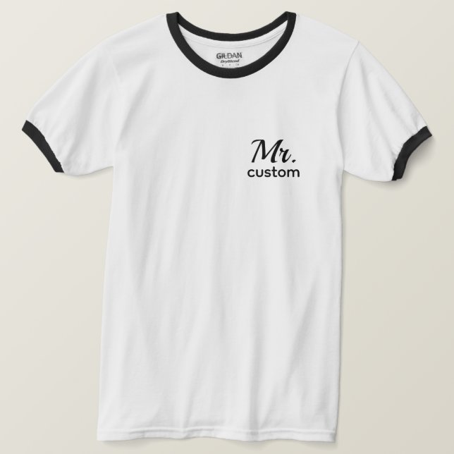 Camiseta Mr. Custom Name – Personalized Minimalist Men’s  (Frente do Design)