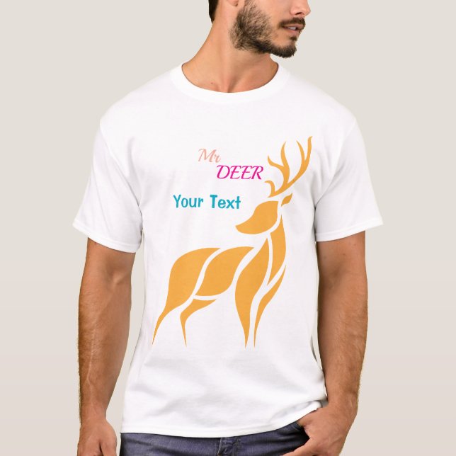 Camiseta Mr. Deer Graphic – Rustic Woodland Style (Frente)