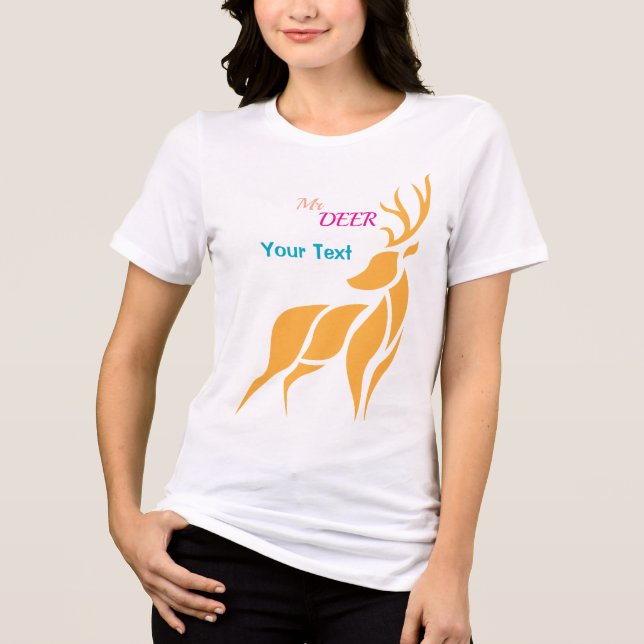 Camiseta Mr. Deer Graphic – Rustic Woodland Style (Frente)
