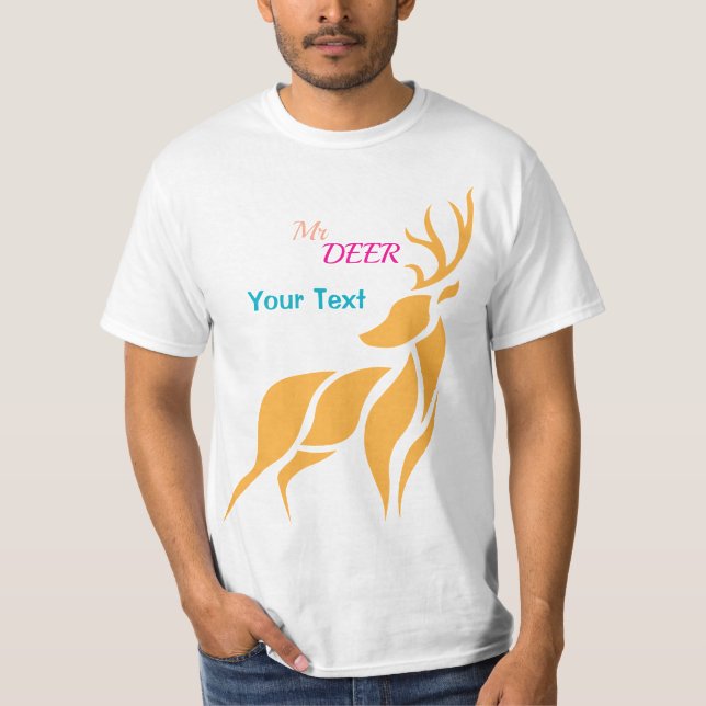 Camiseta Mr. Deer Graphic – Rustic Woodland Style (Frente)