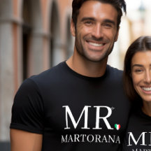 MR. Italian Flag Heart Personal Last Name Couples