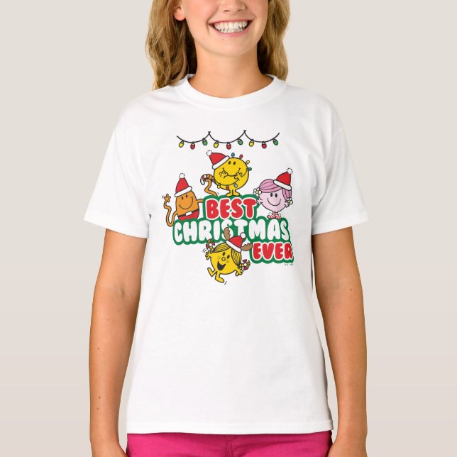 Camiseta Mr Men Little Miss Best Christmas Ever (Frente)