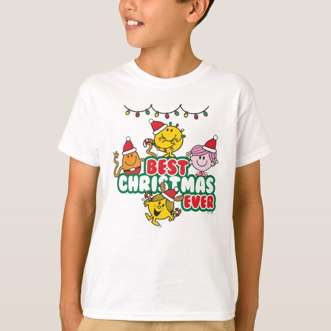 Camiseta Mr Men Little Miss Best Christmas Ever (Frente)