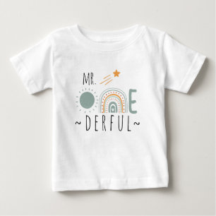 Camiseta MR Onederful Boho Arco-íris Primeiro Aniversário M
