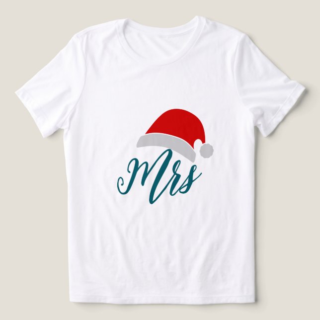 Camiseta Mrs Santa Womens Christmas Shirt - Couples Tee (Design frontal)