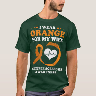 Camiseta MS Consciência Marido Eu Visto Laranja Para Minha 