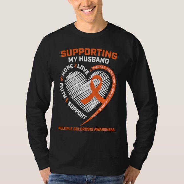 Camiseta MS  Husband Multiple Sclerosis  Wife MS Awareness (Frente)
