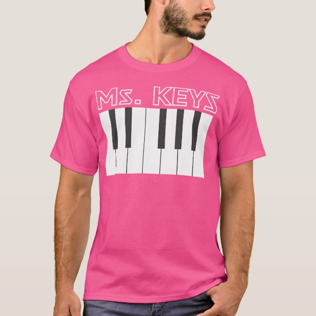 Camiseta Ms. Keys Keyboard Piano Player Musical (Frente)