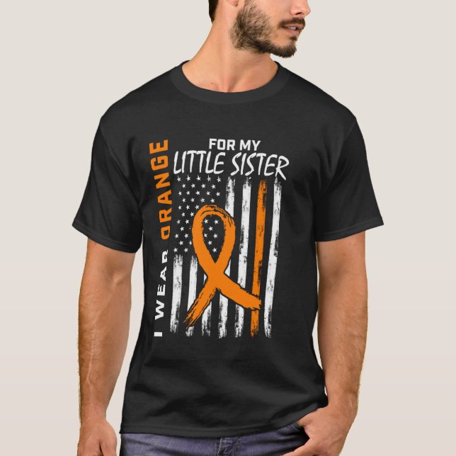 Camiseta MS Little Sister Multiple Sclerosis Leukemia Aware (Frente)