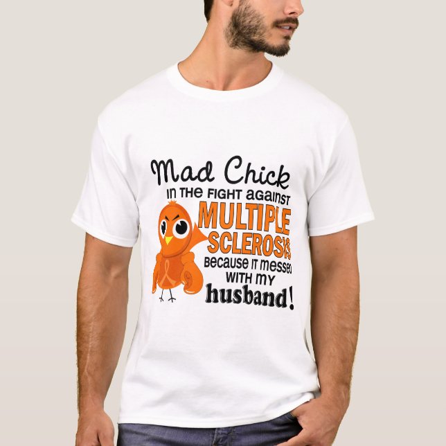 Camiseta MS louco da esclerose múltipla do marido do (Frente)