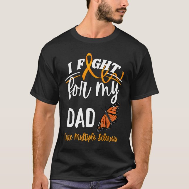 Camiseta MS Multiple Sclerosis Awareness Dad Cure Monarch B (Frente)
