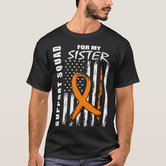 Camiseta MS Sister Multiple Sclerosis Awareness USA Flag Fa (Frente)