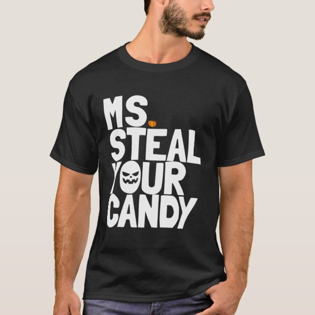 Camiseta Ms Steal Your Candy Toddler Halloween Outfit Girls (Frente)