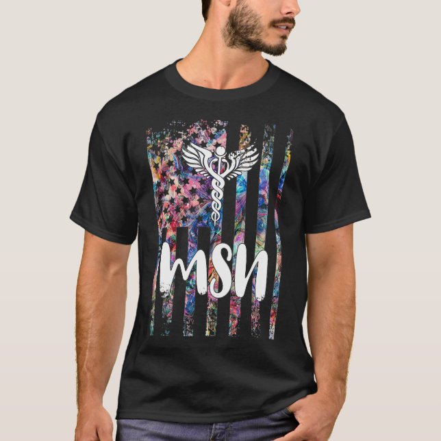 Camiseta MSN American Flag Master Of Science In Nurnheet Ru (Frente)
