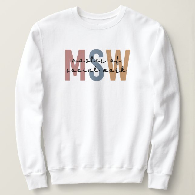 Camiseta MSW Master of Social Work Retro Graduação (Frente do Design)