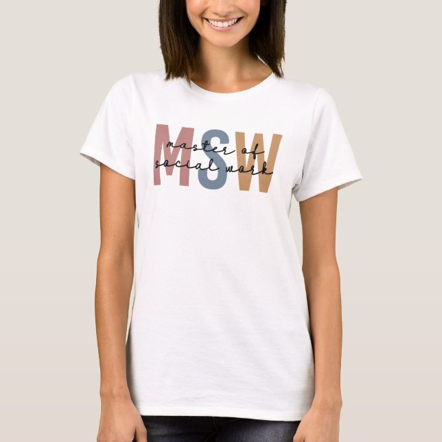 Camiseta MSW Master of Social Work Retro Graduação (Frente)