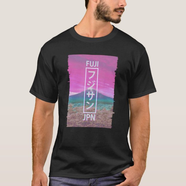 Camiseta Mt Fuji Japan Glitt Japonês Vaporwave Aestético (Frente)