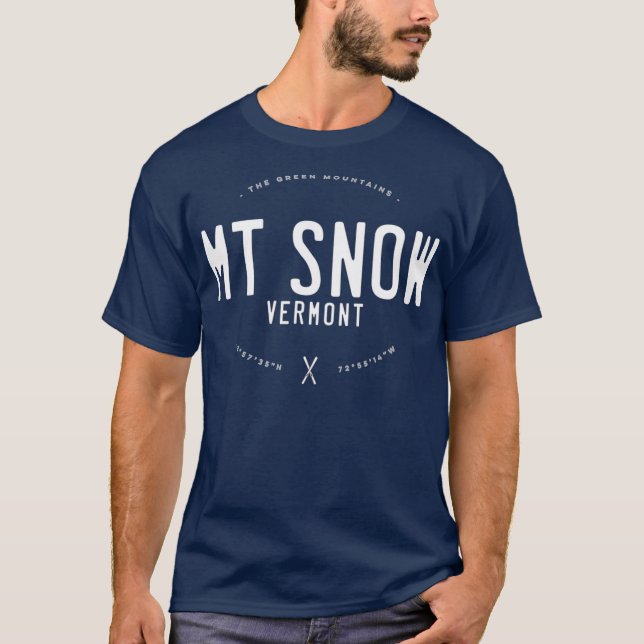 Camiseta Mt Snow Vermont Gráfico Vintage Ski (Frente)