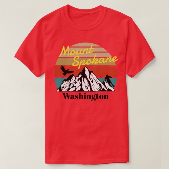 Camiseta Mt Spokane ski Washington 1 (Frente do Design)