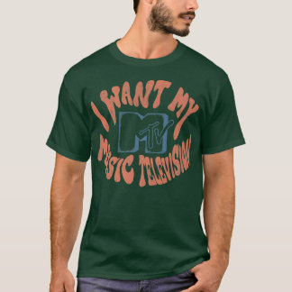 Camiseta MTV I want My Music Television Vintage Wavy Text