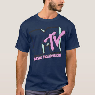 Camiseta MTV Music Retro Word Stack Frente & Trás