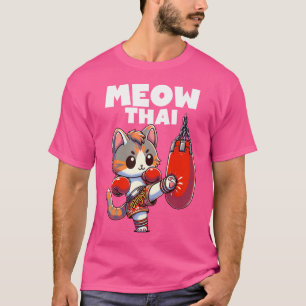 Camiseta Muay Thai Cat Meow Tailandês Boxingando Esporte