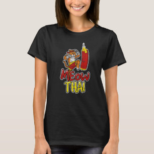 Camiseta Muay Thai Cat Meow Tailandês Muay Fighter Kickboxi