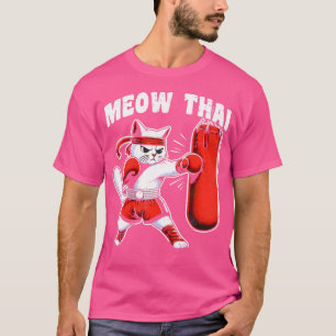 Camiseta Muay Thai Cat Meow Tailandês Neko Muay Tailandês