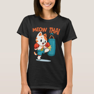 Camiseta Muay Thai Engraçado Gato Sobretudo Tailandês Boxan
