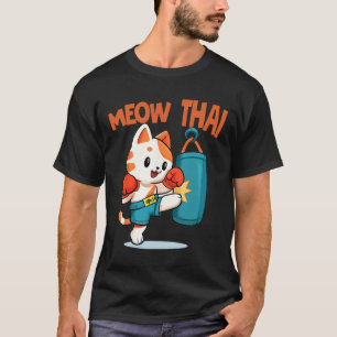 Camiseta Muay Thai Engraçado Gato Sobretudo Tailandês Boxan