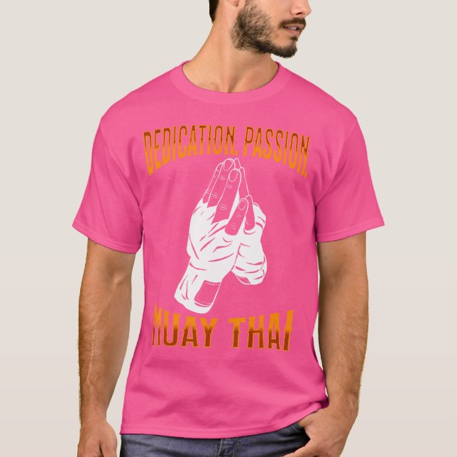Camiseta Muay Thai Fighter Dedication Passion Muay Tailandê (Frente)