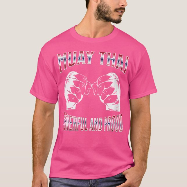 Camiseta Muay Thai Fighter Muay Tailandês Poderoso E Orgulh (Frente)