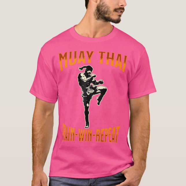 Camiseta Muay Thai Fighter Train Win Repete Muay Thai (Frente)