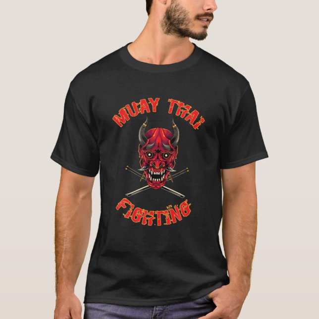 Camiseta Muay Thai Lutando Sobre O Demônio (Frente)