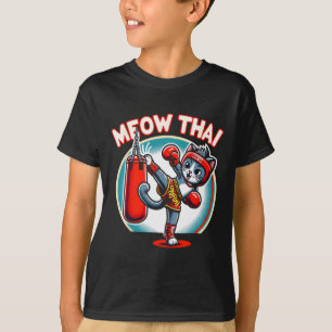 Camiseta Muay Thai Martial Art Tailandês Boxing Cat Meow Th