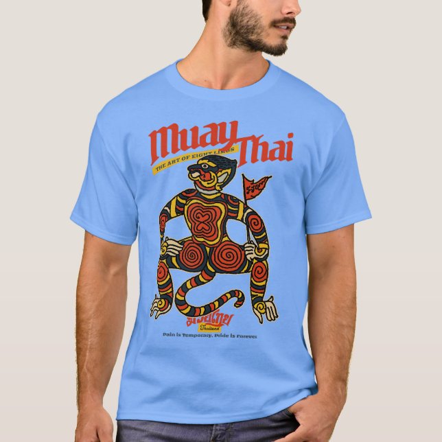 Camiseta Muay Thai Monkey Tattoo Pain is Temporary Pride is (Frente)