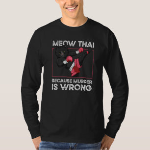 Camiseta Muay Thai Porque O Assassinato É Errado Cat Meow T