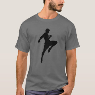 Camiseta Muay Thai Silhouette Boxando Artes Marciais Engraç