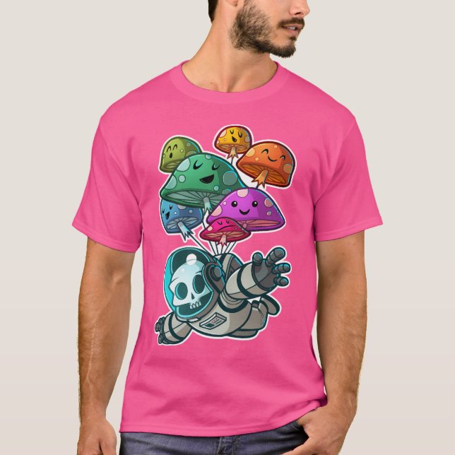 Camiseta Muchroom Paratrooper Kawaii Skull (Frente)