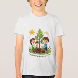 Camiseta Muda de Hoje Árvore de Amanhã Família Dia da Terra