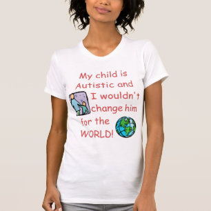 Camiseta Mudança autística de Child/Do não para o mundo