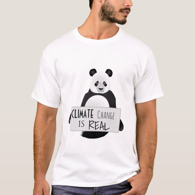 Camiseta Mudança climática de Panda Bear é real (Frente)