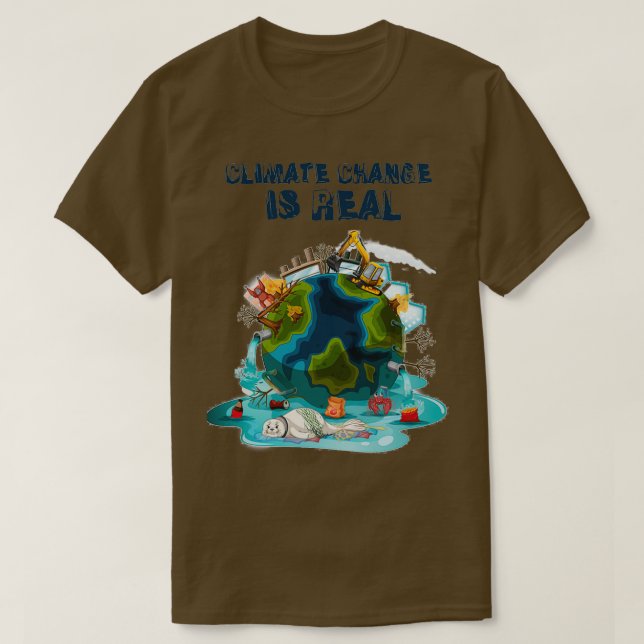 Camiseta Mudança Climática É Verdadeira Mudança Climática M (Frente do Design)