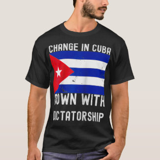 Camiseta Mudança em Cuba com apoio da ditadura cubana