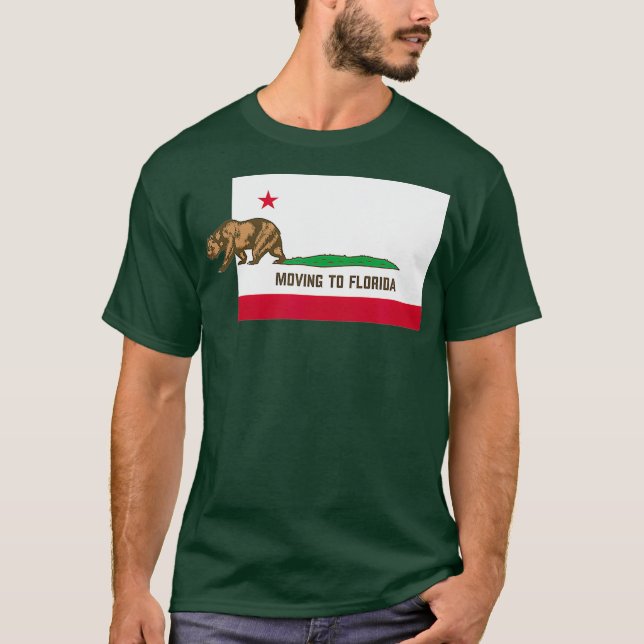 Camiseta Mudando Para A Flórida Deixando A Califórnia Engra (Frente)