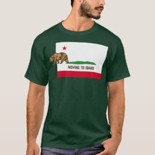 Camiseta Mudando Para Idaho Deixando A Califórnia Engraça