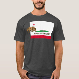Camiseta Mudando Para Tennessee Deixando a Califórnia Engr