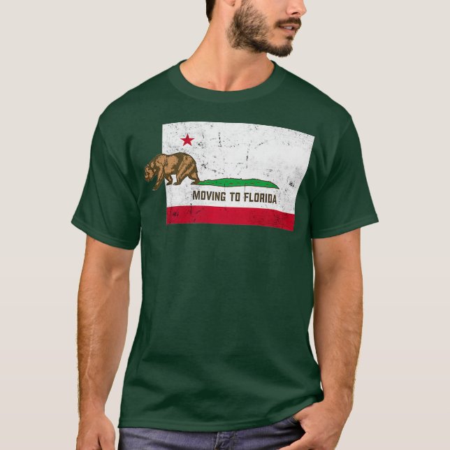 Camiseta Mudando-Se Para Flórida Deixando A Califórnia Em D (Frente)
