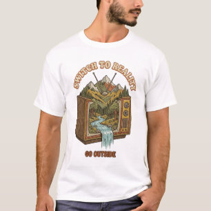 Camiseta Mudar Para a Realidade Sair Para Fora Retro TV Des