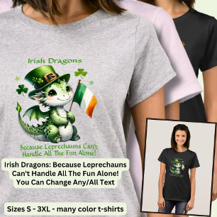 Camiseta Mudar Texto, Dragões Irlandeses, Diversão De Lepre